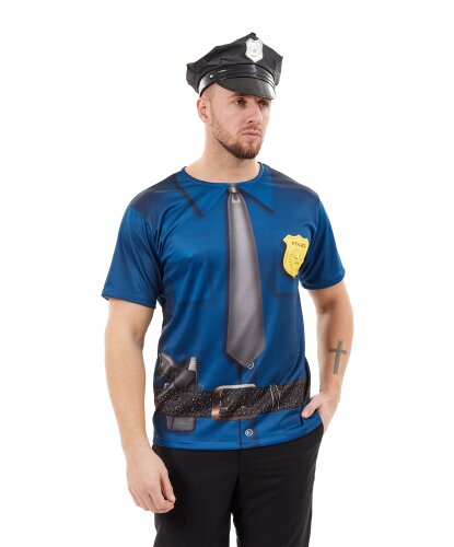 Взрослая футболка полицейского, унисекс c принтом (Россия)