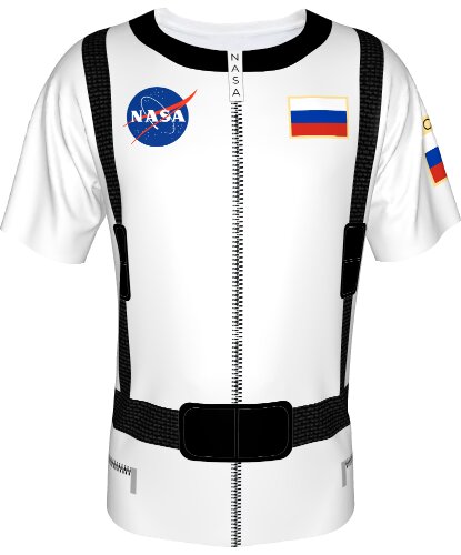 Взрослая футболка Космонавт, унисекс c принтом (Россия)