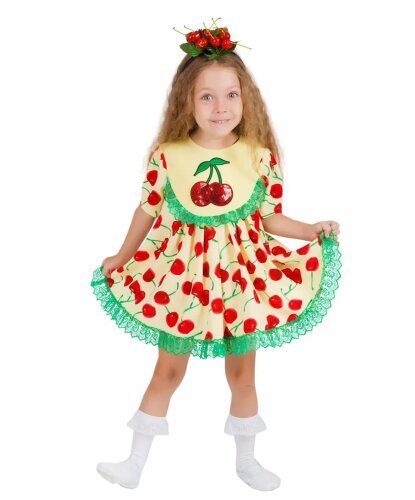 Детский костюм Вишенка: платье, головной убор (Россия)