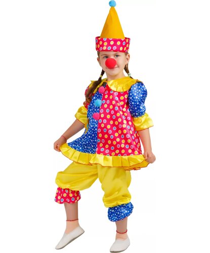 Детский костюм Клоунесса Лола: кофта. брюки, головной убор (Россия)