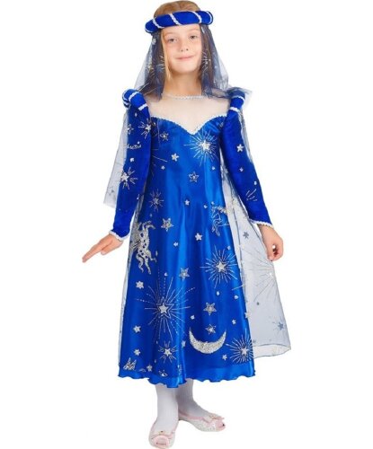 Детский костюм Принцесса Изабелла синий: платье, головной убор (Россия)