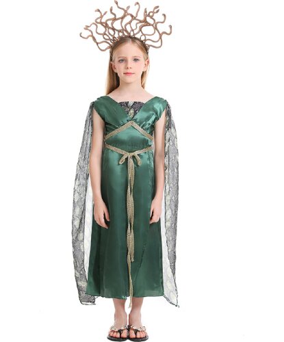 Детский костюм медузы Горгоны: платье, ободок со змеями (Китай)