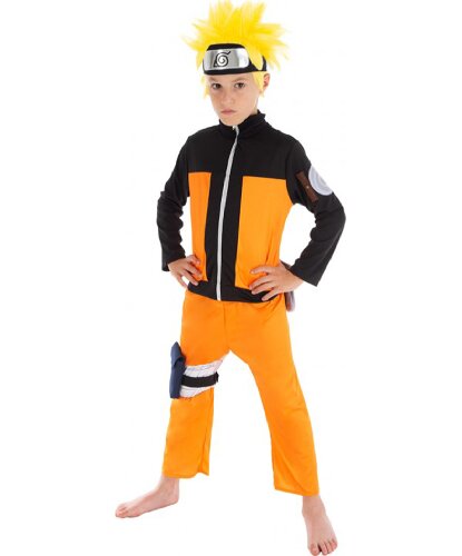 Детский костюм Шиноби: брюки, кофта, повязка на голову, сумка, мешочек (Франция)