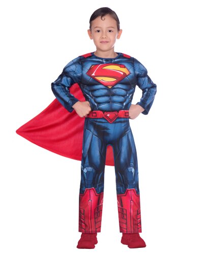 Детский костюм Супермэн с мышцами: комбинезон с накидкой (Германия)