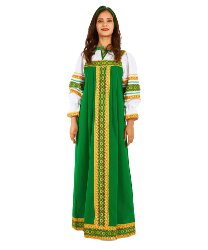 Русский народный костюм "Анна" зеленый