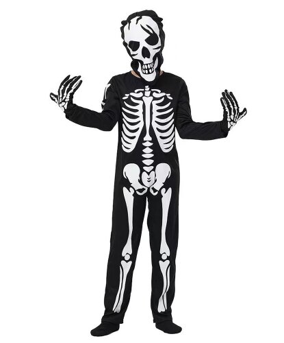 Детский костюм Скелет (светится в темноте): комбинезон, маска, перчатки (Китай)