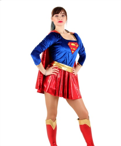 Костюм Supergirl: накидка, накладка на сапоги, платье, пояс (Германия)