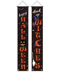 Парные баннеры "Happy Halloween, Witches"