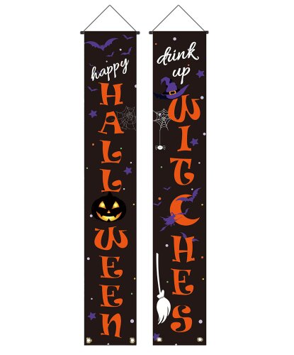 Парные баннеры Happy Halloween, Witches
