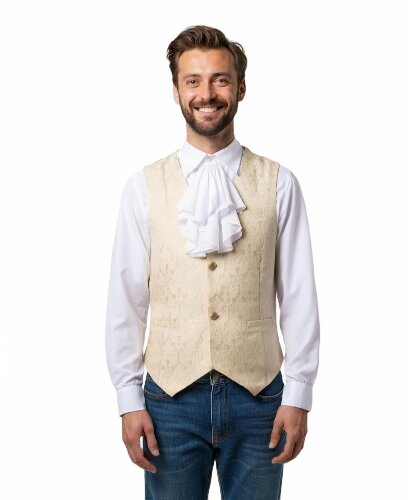 Исторический жилет с жабо (бежевый): жилет, жабо (Китай)