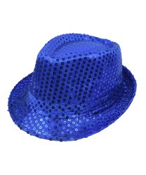 Синяя шляпа в пайетках