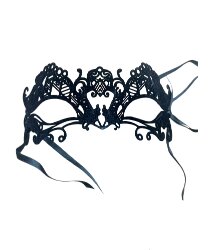 Черная бархатная венецианская маска JOLLYNA 