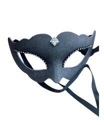 Серая венецианская маска со стразами