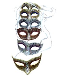 Набор карнавальных масок с блестками (6 шт)