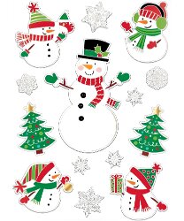 Наклейки на окна "Снеговики"