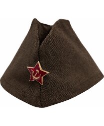 Пилотка взрослая с металлической звездой хаки