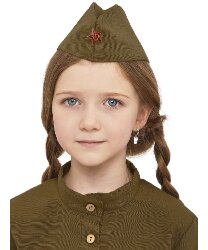 Пилотка детская с металлической звездой хаки