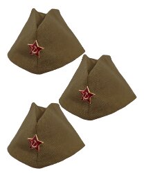 Набор взрослых военных пилоток хаки (3шт)