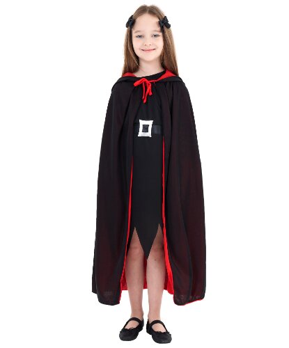 Черно-красный плащ с капюшоном детский: накидка (Китай)