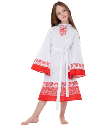 Русское народное детское покосное платье: платье,пояс (Россия)