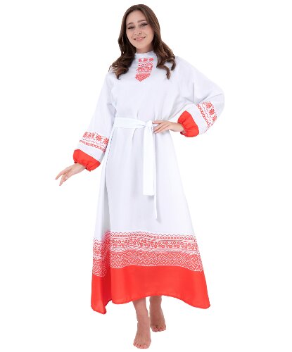 Русское народное покосное платье: платье, пояс (Россия)