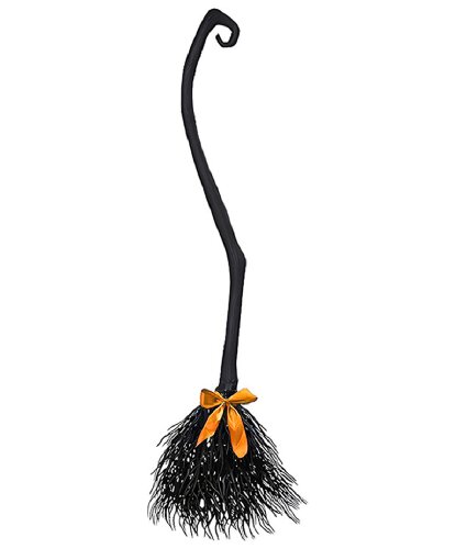 Метла с оранжевым бантом