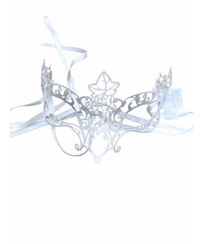 Белая венецианская маска Edera, металл, стразы (Италия)