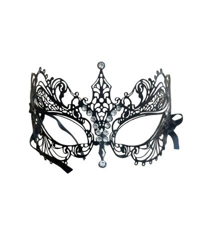Карнавальная маска EIFEL черная, металл, стразы (Италия)