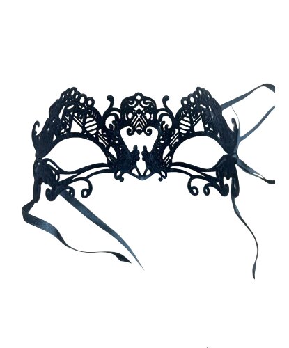 Черная бархатная венецианская маска JOLLYNA , металл (Италия)