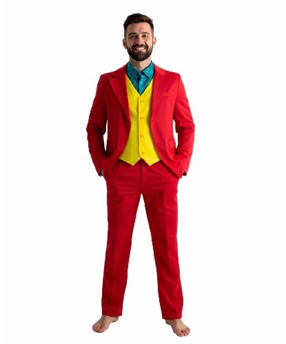 Взрослый костюм Джокер: рубашка, жилет, брюки, пиджак (Китай)