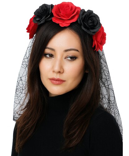 Цветочный венок с черной фатой (Китай)