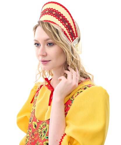 Кокошник Радуга золотой с красной тесьмой (Россия)