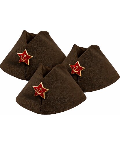 Набор взрослых военных пилоток хаки (3шт) (Россия)