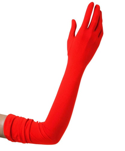 Перчатки красные длинные (60 см) (Италия)