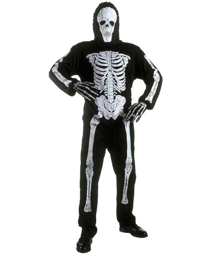 Детский костюм скелета (с маской): комбинезон, маска (Италия)
