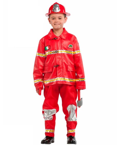 Детский костюм Пожарный: куртка, штаны, шлем. (Италия)
