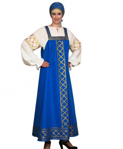 Русский народный костюм Ольга: блузка, сарафан, кокошник (Россия)