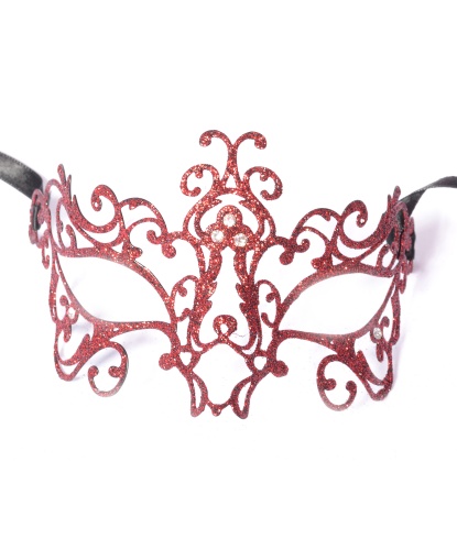 Венецианская маска красная Bocciolo, металл, стразы (Италия)