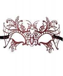 Венецианская маска Farfalla с красными блестками