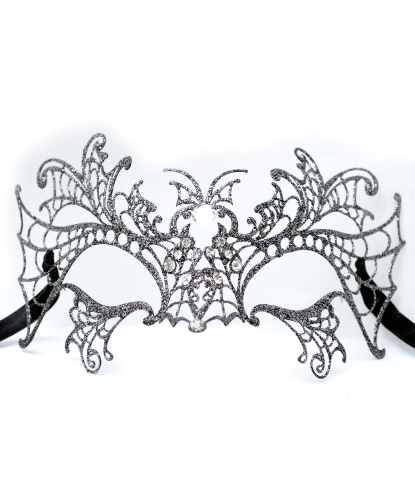 Венецианская маска Farfalla с серебряными блестками, металл, блестки (Италия)