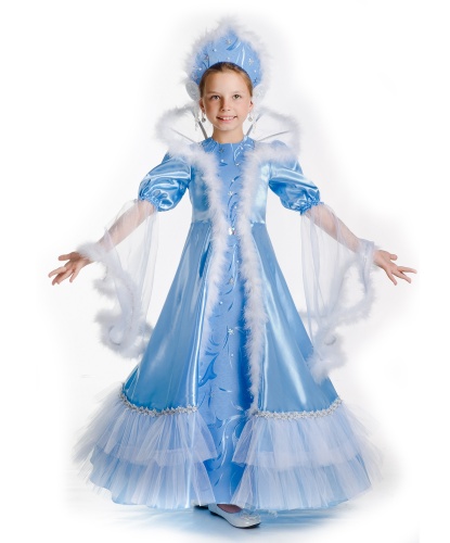 Детский костюм Снежная королева: платье с воротником, корона (Украина)