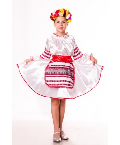 Костюм украинки Ульянки: блуза, юбка с фартуком и встроенным подъюбником,пояс, венок (Украина)
