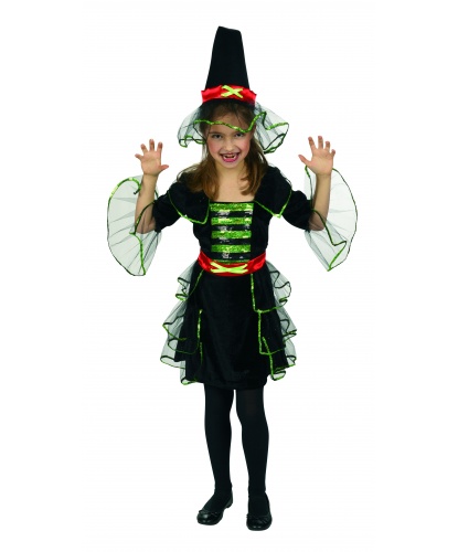Костюм ведьмочки на девочку: Платье, шляпа,ремень (Германия)
