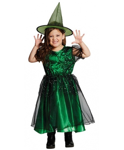 Детский костюм Ведьмочки изумрудной : платье, колпак (Германия)