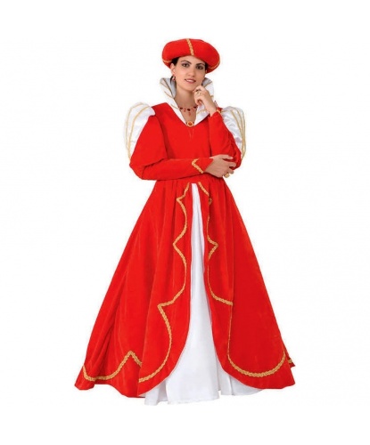 Костюм средневековой дамы: платье, головной убор (Италия)