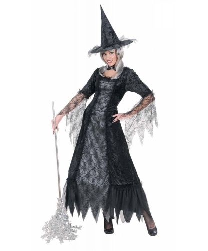Черное платье ведьмы Паутинка: платье, колпак (Италия)