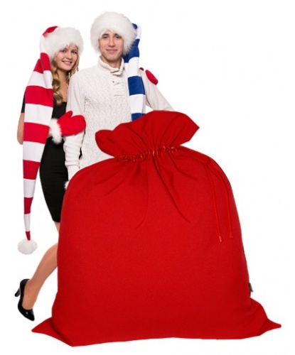 Большой мешок Деда Мороза (140 х 150 см) красный