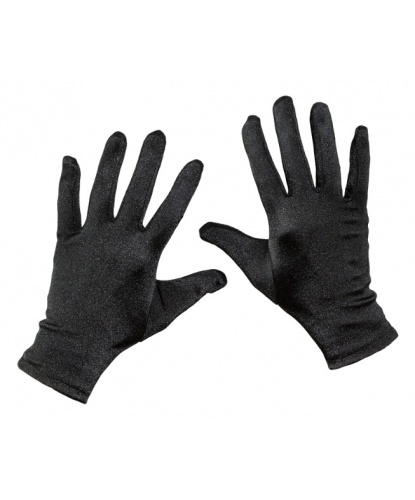 Короткие сатиновые перчатки (черные) (Германия)