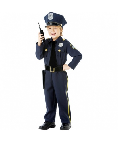 Детский костюм Полицейский: фуражка, рубашка, брюки, рация, ремень, кобура, галстук (Германия)