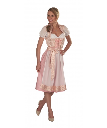 Розовое баварское платье: топ, сарафан, фартук (Германия)